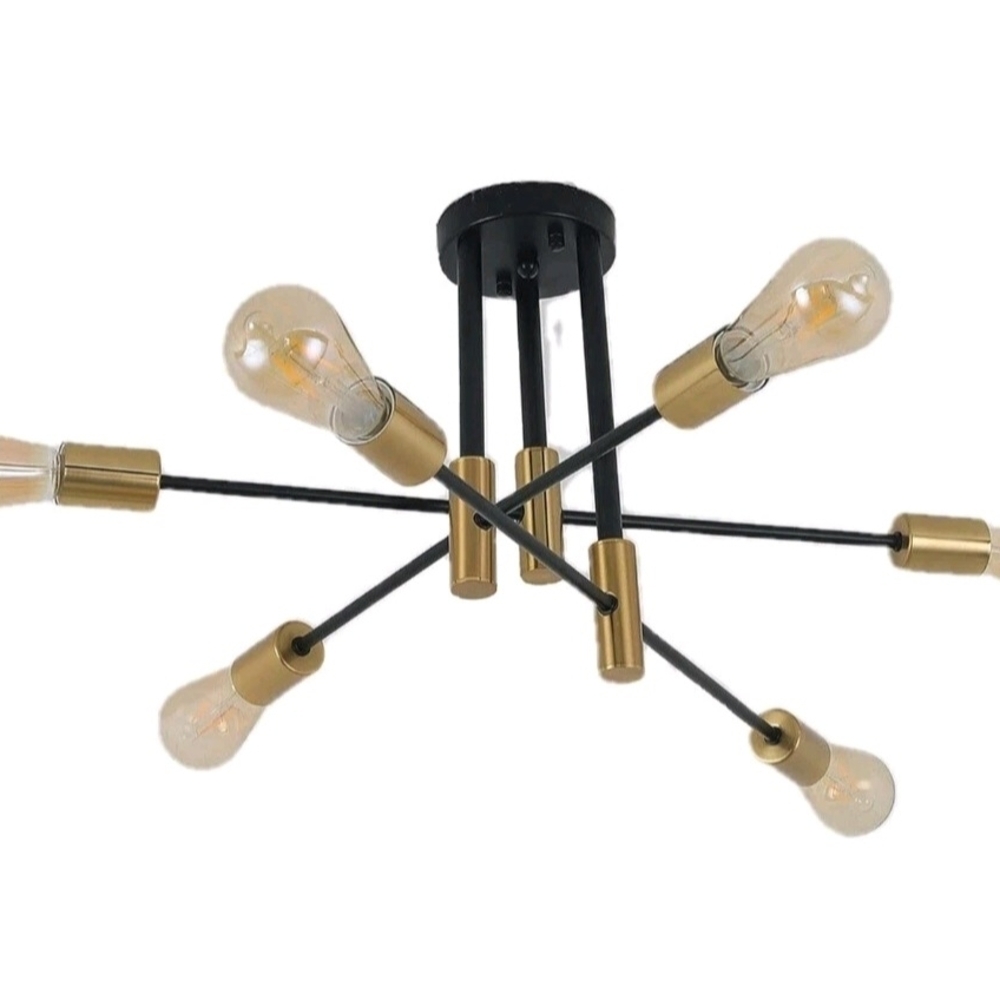 Modern Black and Gold Ceiling Chandelier Light Fixture